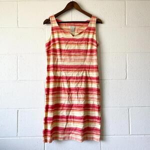 Vintage Studio Ease Sunset Linen Blend Sheath Business Formal Dress Women's 6